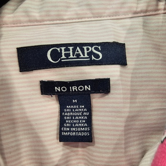 Chaps Womens Pink Paisley Print Button Down Shirt No Iron Long Sleeve Size M - Picture 5 of 6